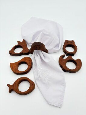 Set of 6 Animal Napkin Rings